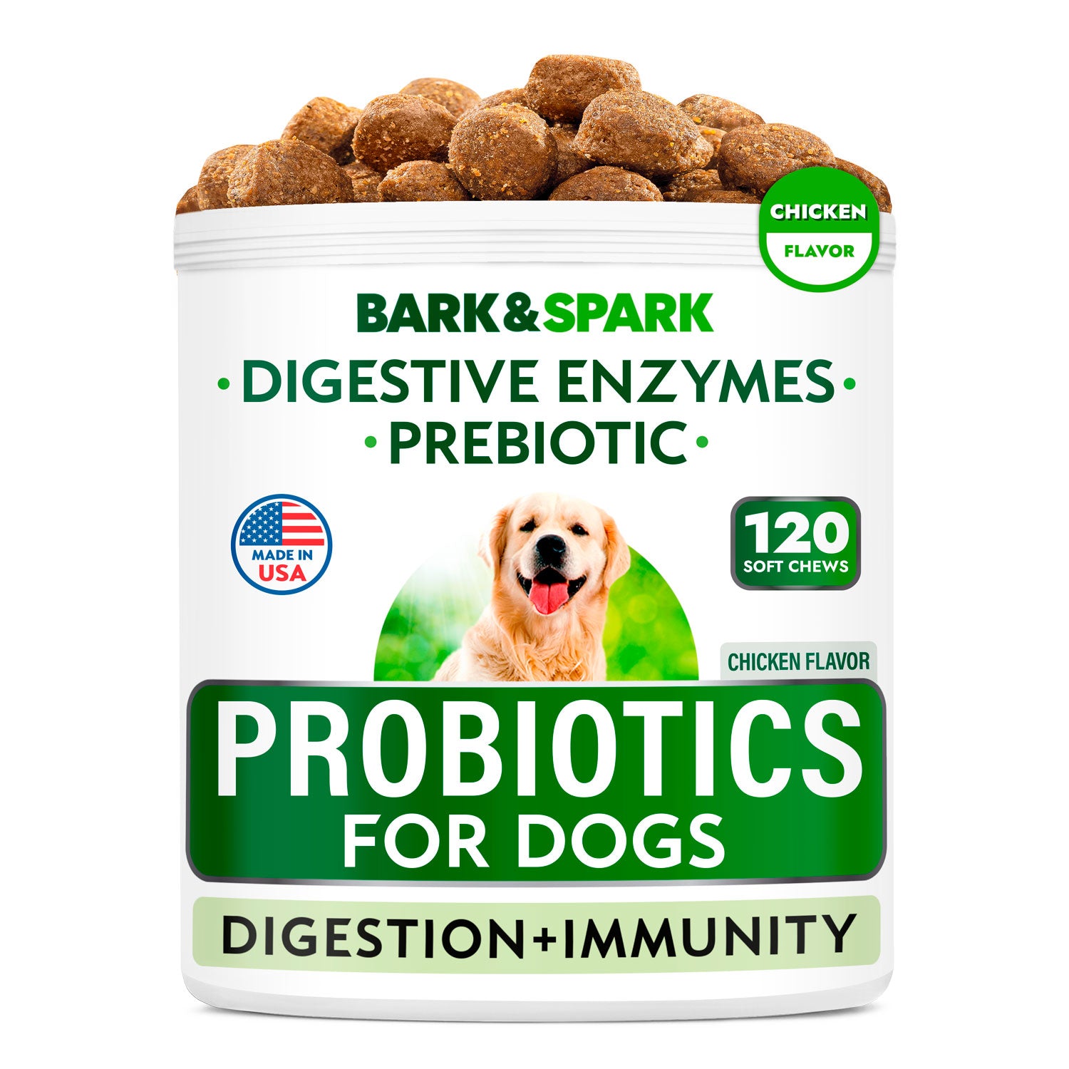 Bark and Spark Probiotics for Dogs, 120 soft chews
